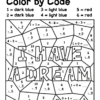 Color by Code Activities Martin Luther King Jr. MLK Addition and Subtraction - Image 3