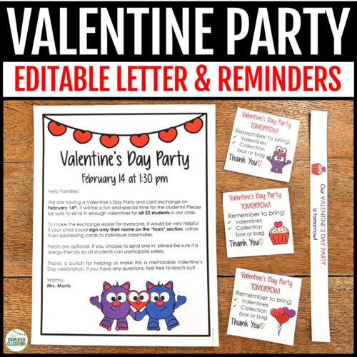 Valentine’s Day party letter to parents printable