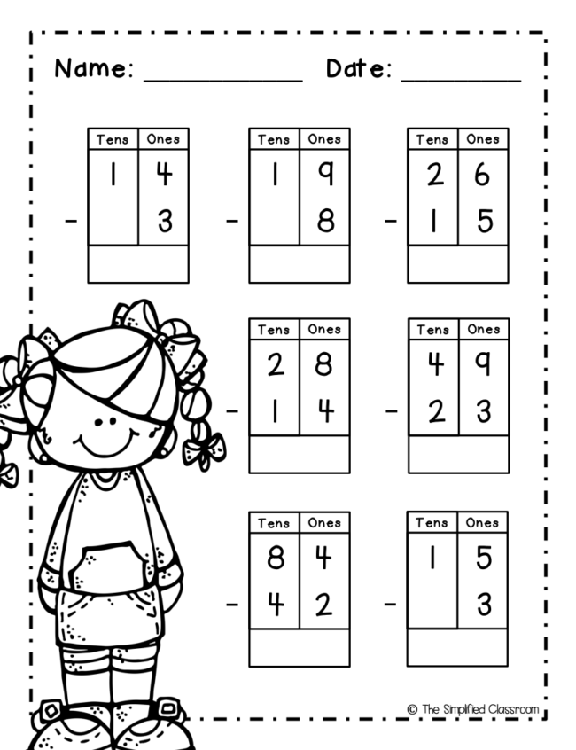 FREE Subtraction without Borrowing Using Place Value Blocks - Image 2