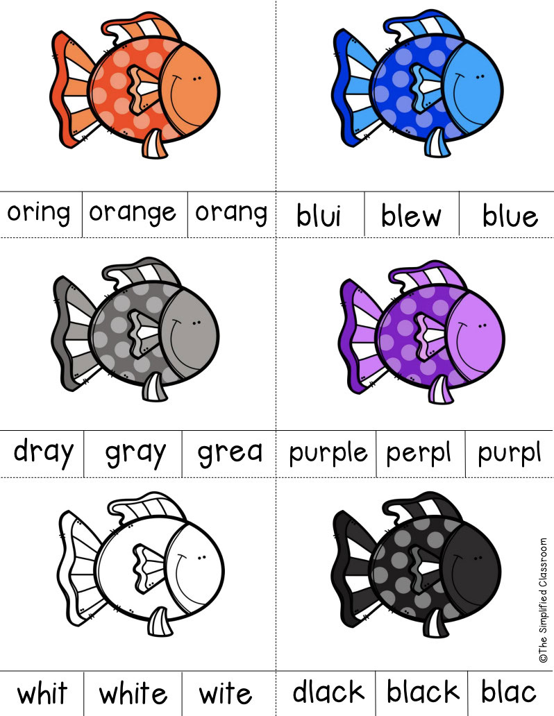 FREE Color Word Clip Cards Literacy Center - Image 3