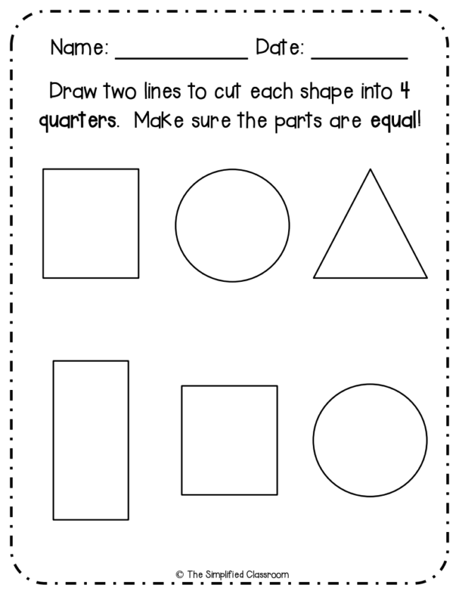 First Grade NO PREP Fractions Pack Coloring Matching Sorting Math Worksheets - Image 3