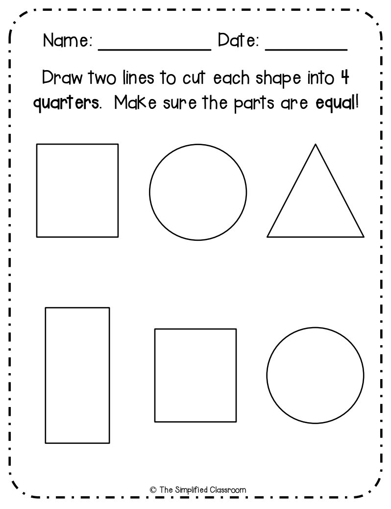 First Grade NO PREP Fractions Pack Coloring Matching Sorting Math Worksheets - Image 3