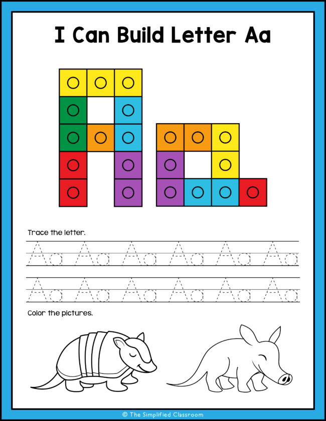 Snap Cube Alphabet Animals Worksheets - Image 3