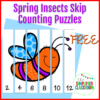 FREE Spring Insects Skip Counting Puzzles for First Grade