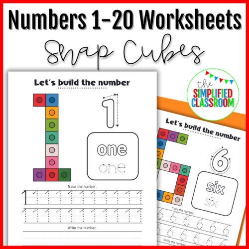 Snap Cube Number 1-20 Worksheets