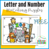 FREE Letter and Number Matching Puzzles Zoo Animals
