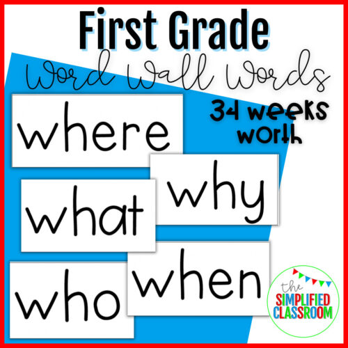 First Grade Word Wall Words for Each Week - Everything You Need!