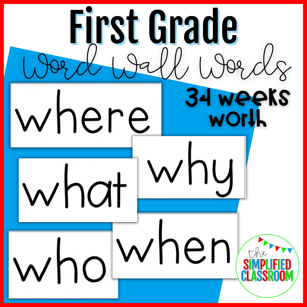 First Grade Word Wall Words for Each Week - Everything You Need!