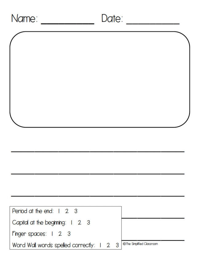 FREE First Grade Writing Paper with a 1 2 3 Rubric - Image 2