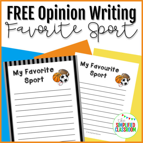 FREE My Favorite Sport Opinion Writing Paper