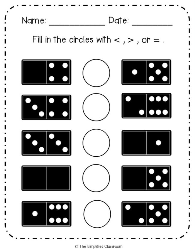 First Grade NO PREP Math Comparing Numbers Greater Than Less Than Worksheet Pack - Image 2