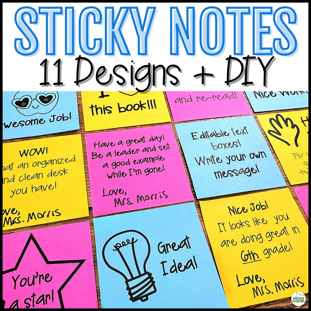 Printable Encouragement Notes Positive sticky note template with pre-designed uplifting messages for students.