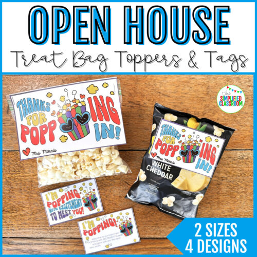 Thanks for Popping In Tags Open House Treat Tags or Meet the Teacher Gift Tags