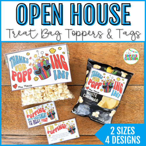 Thanks for Popping In Tags Open House Treat Tags or Meet the Teacher Gift Tags