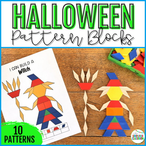 Halloween Tangrams Pattern Block Mats - Printable Templates, Activities, Puzzles
