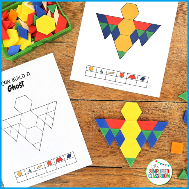 Halloween Tangrams Pattern Block Mats - Printable Templates, Activities, Puzzles - Image 3