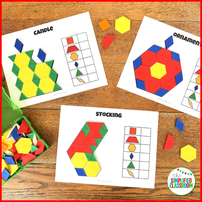 Christmas Tangrams Activities & Printable Tangrams Pattern Blocks Mats Templates - Image 3