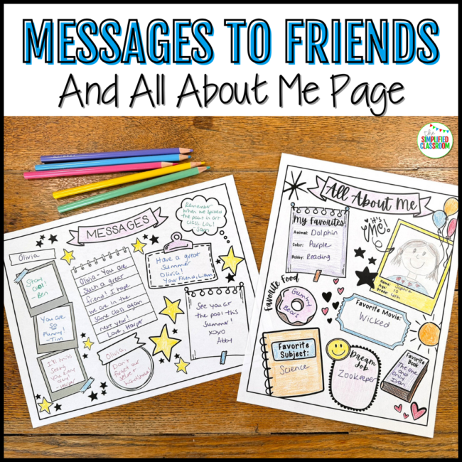 Yearbook Signing Pages Signature Autograph Messages Printables Class Memory Book - Image 4
