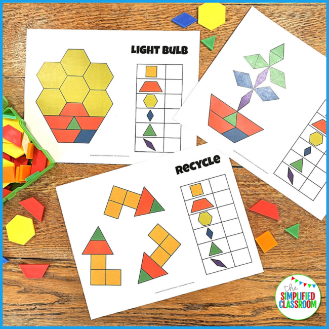 Earth Day Pattern Blocks Spring Tangrams Pattern Blocks Mats Printable Tangrams - Image 3