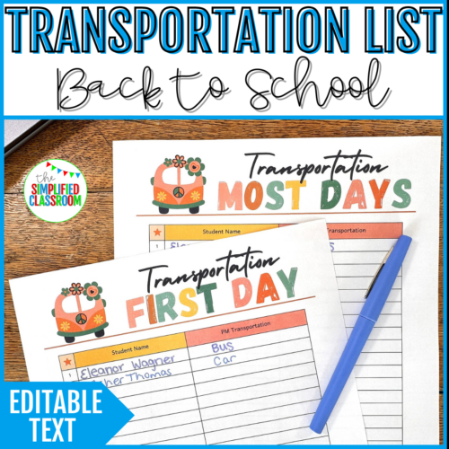 How Will Your Child Get Home on the First Day of School Form Transportation List