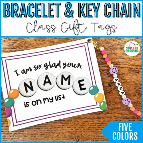 I'm So Glad Your Name is On My List Friendship Bracelet or Key Chain Gift Tags