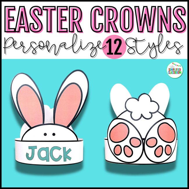 Easter Bunny Headband Easter Crown Easter Hats Craft Peep Day Hat Cut & Paste - Image 2