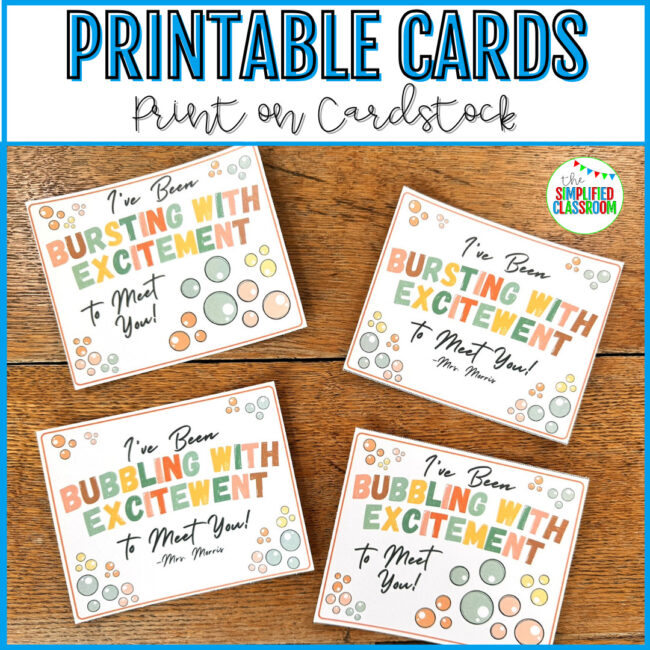 Bubbling With Excitement to Meet You printable gift tags with bubbles for back-to-school gifts