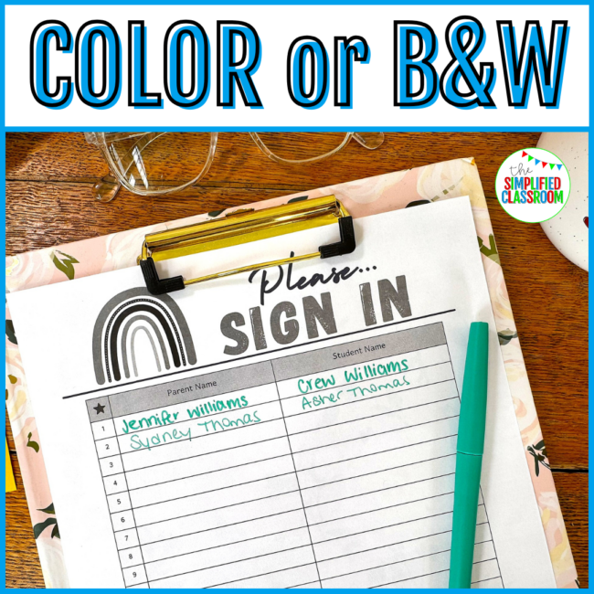 Sign In Sheet Back to School Night, Open House, Orientation Editable Boho Style - Image 2