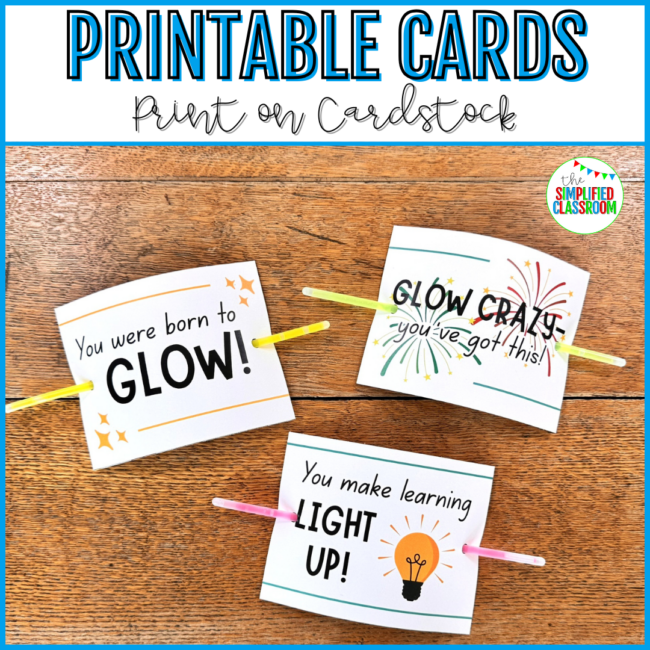 Glow Stick Back to School, Halloween, Valentine, Glow Day Shine Bright Gift Tags - Image 3