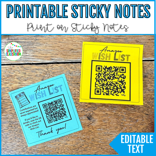Amazon Wish List QR Code for Open House or Meet the Teacher Classroom Wishlist - Image 3