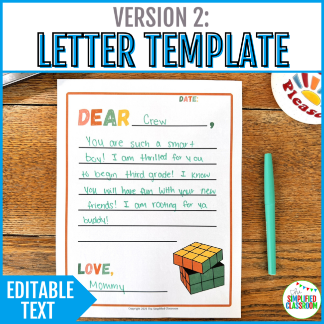 Back to School Night Letter From Parents to Student - Open House Notes to Child - Image 3