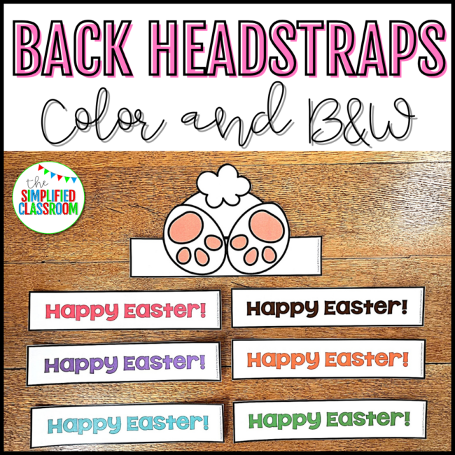 Easter Bunny Headband Easter Crown Easter Hats Craft Peep Day Hat Cut & Paste - Image 4