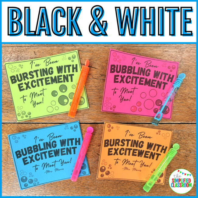 Bubbling With Excitement to Meet You printable gift tags with bubbles for back-to-school gifts