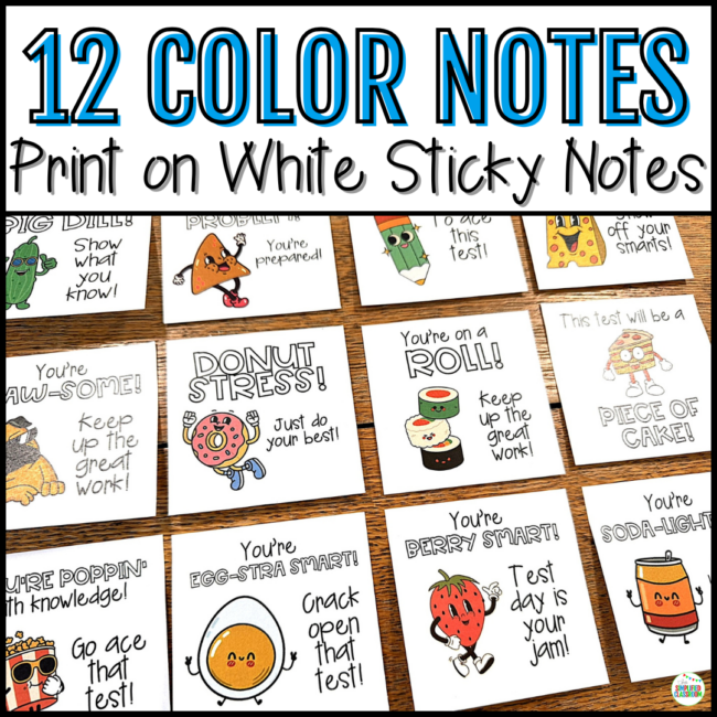 Testing Motivation Cards State Testing Motivational Notes Sticky Note Printables - Image 2