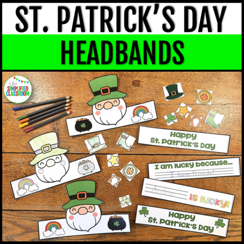 Leprechaun Headband Crown Hat Printable St Patricks Day Headband Crown Hat