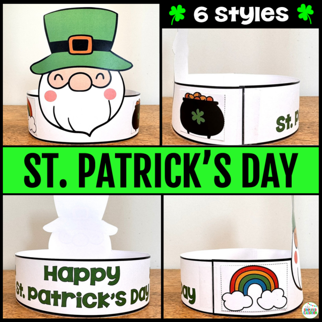 Leprechaun Headband Crown Hat Printable St Patricks Day Headband Crown Hat - Image 4