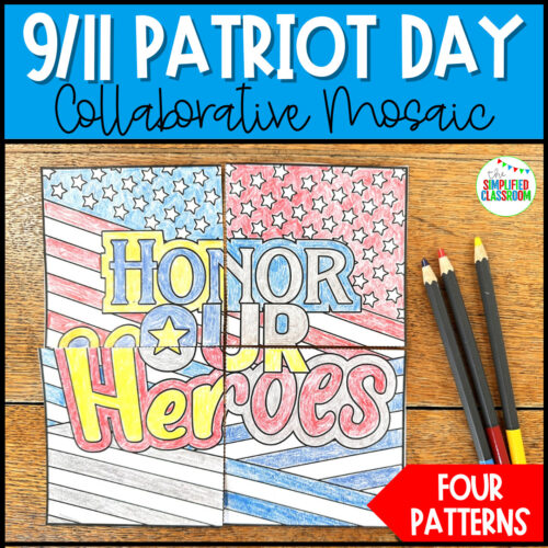 September 11th Patriot Day 9/11 coloring sheet for elementary students