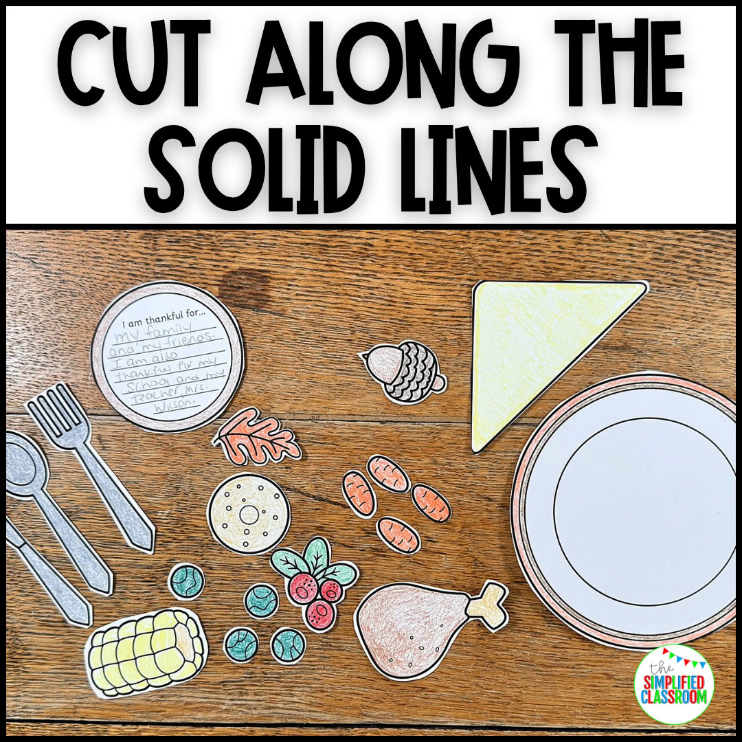 Printable Thanksgiving placemats craft “I Am Thankful” coloring activity for kids