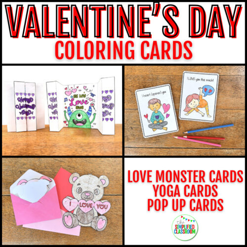valentines day coloring cards