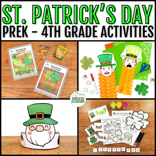 Printable St Patricks Day activities including crafts and worksheets